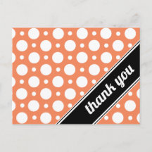 Orange & White Polka Dot Vielen Dank für Ihre Post