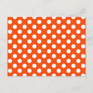 Orange & White Polka Dot Wedding RSVP Postcard Einladungspostkarte