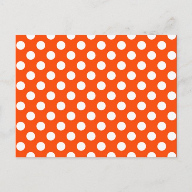 Orange & White Polka Dot Wedding RSVP Postcard Einladungspostkarte (Vorderseite)