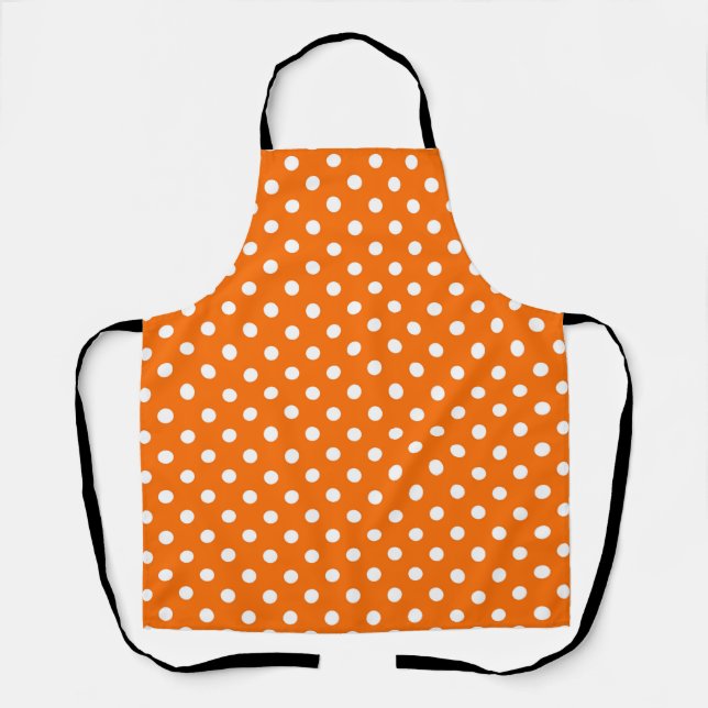 Orange White Polka Dots Design Schürze (Vorderseite)