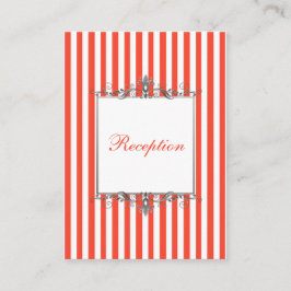 Orange White Silver Stripes Scrolls Umschließkarte Begleitkarte