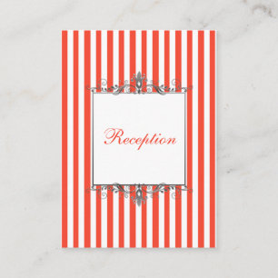 Orange White Silver Stripes Scrolls Umschließkarte Begleitkarte