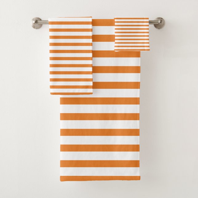 orange & white stripes badhandtuch set (Insitu)
