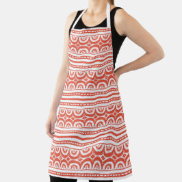 Orange White Tribal Pattern African Schürze