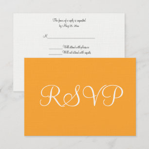 Orange White Wedding RSVP Karte