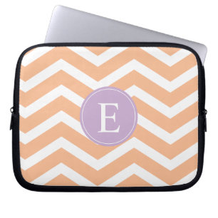 Orange White Zickzack Lila Monogram Laptopschutzhülle
