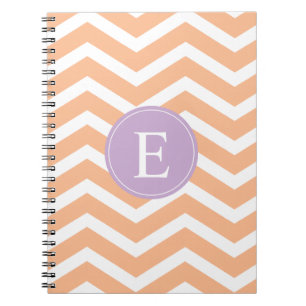 Orange White Zickzack Lila Monogram Notizblock