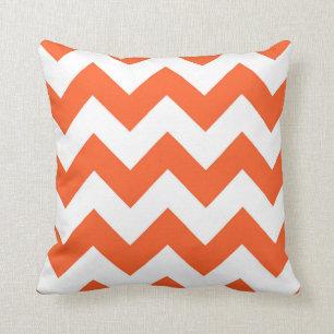 Orange & White Zigzag Streifen dekorativ Kissen