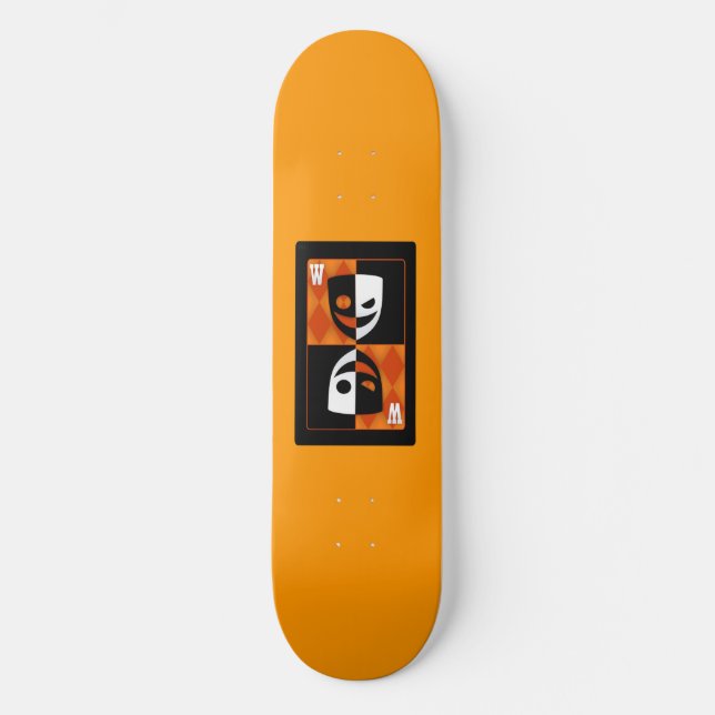 Orange Wilcard Skateboard Deck (Vorderseite)