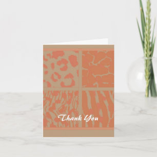 Orange Wild Animal Pattern Vielen Dank Dankeskarte