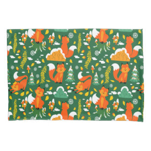 Orange Wild Herbst Winter Forest Fox Kissenbezug