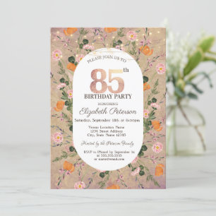 Orange Wildblume String Lights 85. Geburtstag Einladung