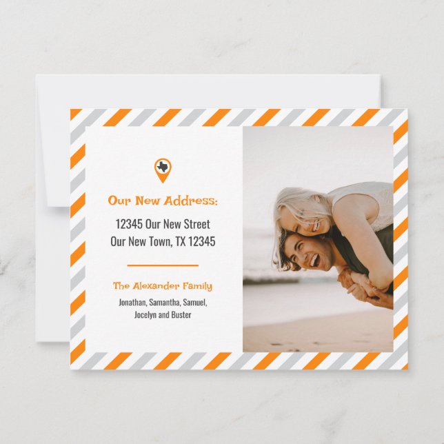 Orange wir haben gestreift bewegtes Foto verschobe (Rückseite)