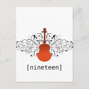 Orange Wirbel Gitarrentisch Postkarte