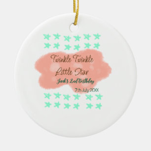 Orange Wolken funkeln funkeln kleine Sterne grün Keramik Ornament