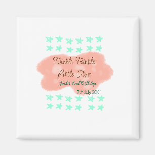 Orange Wolken funkeln funkeln kleine Sterne grün Magnet