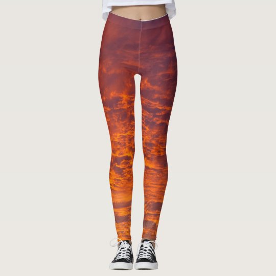 Orange Wolken Leggings