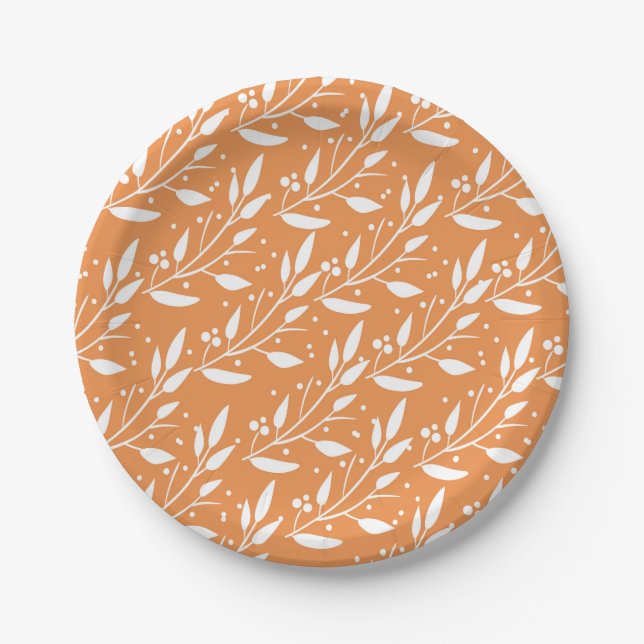 Orange Woodland Forest Baby Dusche Teller (Vorderseite)