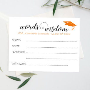 Orange Worte der Weisheit Grad Cap Abschluss Berat