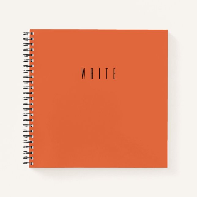 Orange Write Typografy Text Notizbuch (Vorderseite)