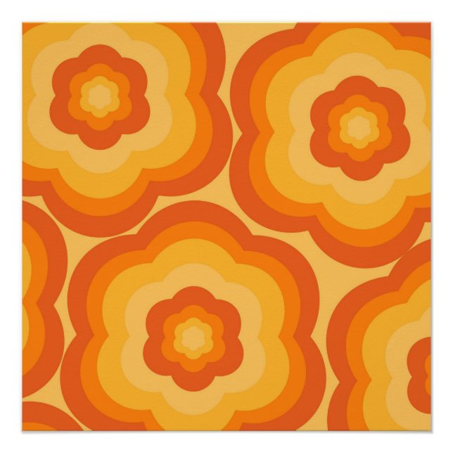 Orange Y2K Bold Wildblume Vibranding Spring Art Poster (Vorderseite)