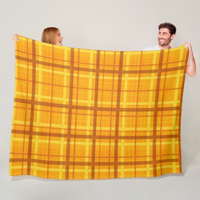 ORANGE YELLOW AUTUMN KARIERT PATTERN FLEECEDECKE (Beispiel)