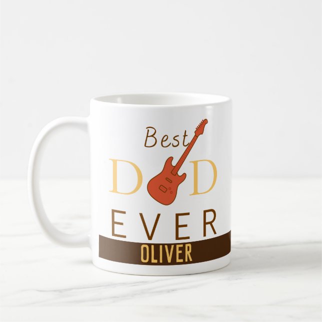 Orange Yellow Brown Der beste Vater aller Zeiten M Kaffeetasse (Links)