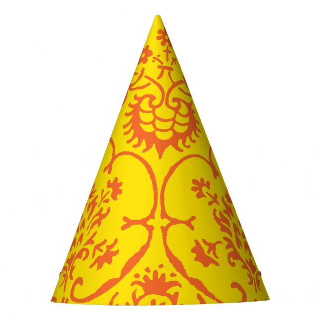 Orange Yellow Fall Damask Halloween-Party Partyhütchen (Vorderseite)