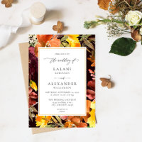 Orange & Yellow Fall Floral Wedding -3 Burgund