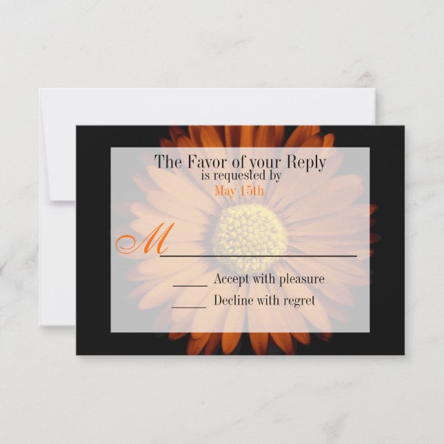 Orange Yellow Gerber Daisy Blume Wedding RSVP (Vorderseite)