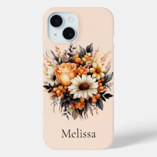 Orange Yellow Gray Blume Bouquet Case-Mate iPhone Hülle