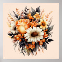 Orange Yellow Gray Blume Bouquet