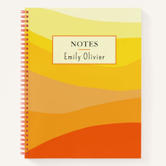 Orange Yellow Journal Notes personalisieren Notizbuch (Vorderseite)