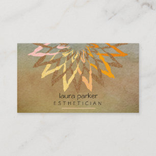 Orange Yellow Lotus Blume Yoga Lehrerin Visitenkarte