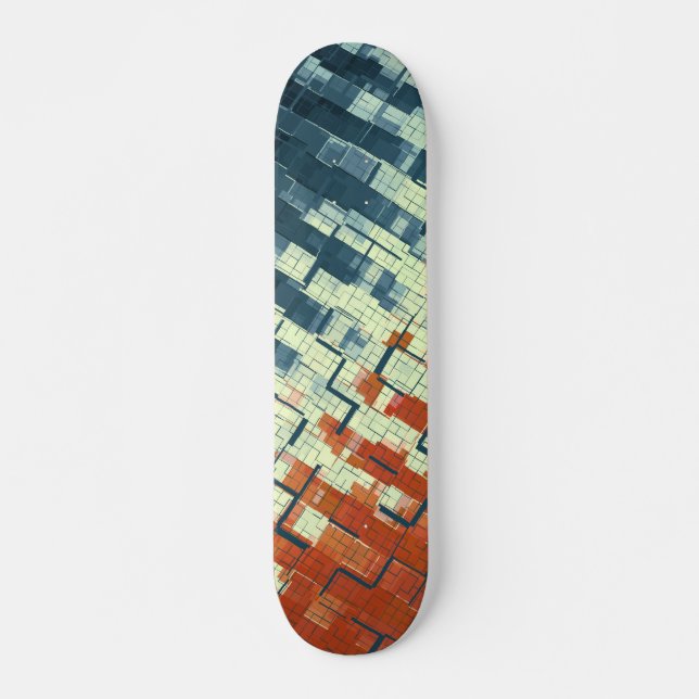 Orange Yellow Navy COOLES Muster Skateboard (Vorne)