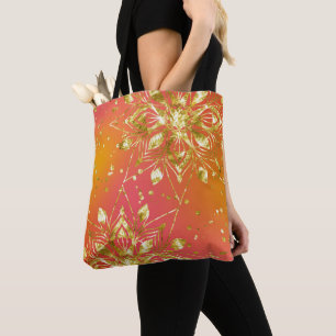 ORANGE & YELLOW OMBRE MIT GOLD MANDALA TASCHE