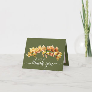 Orange Yellow Orchids Green Background Danke Karte