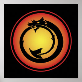 Orange Yellow Ouroboros Dragon Poster