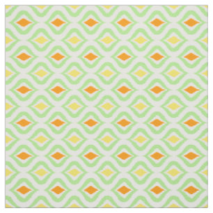 Orange Yellow Retro Chic Ikat Ogee Muster Stoff