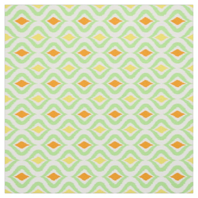 Orange Yellow Retro Chic Ikat Ogee Muster Stoff (Muster)