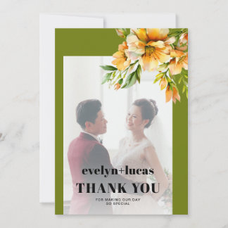 Orange yellow rhododendron flowers photo wedding dankeskarte