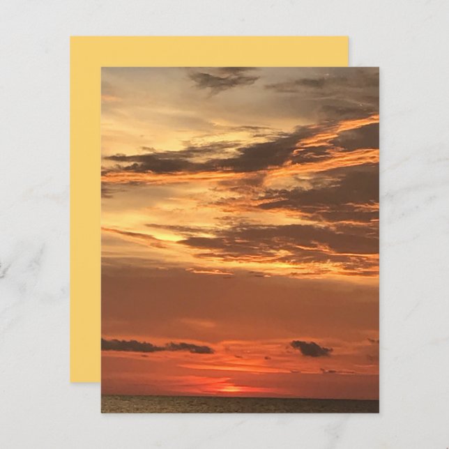 Orange Yellow Sunset Scrapbook Paper Sheet (Vorne/Hinten)