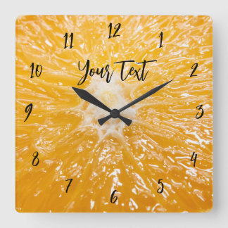 Orange Yellow Unisex Quadratische Wanduhr