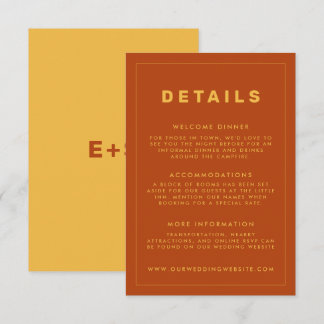 Orange + Yellow Wes Anderson Inspirierte Detailkar Einladung
