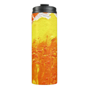 Orange Yellow White Abstrakt Thermosbecher