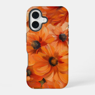 ORANGE YELLOW WHITE FALL ANEMONE POPPONE BLUME iPhone 16 HÜLLE