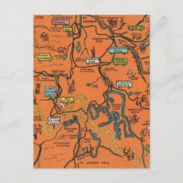 Orange Yellowstone Park Illustrierte Karte