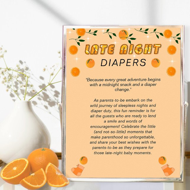 Orange You Ready Baby Shower Fun Spate Night Diape Poster (Von Creator hochgeladen)
