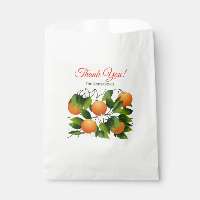 Orange You Sweet Citrus Frucht | Vielen Dank Geschenktütchen (Vorderseite)