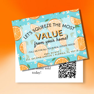 Orange You Thinking of Selling Real Estate Postcar Ankündigungspostkarte
